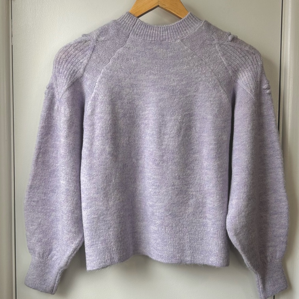 Nwt Mango Textured Embroidered Sweater Lavender - Picture 4 of 8